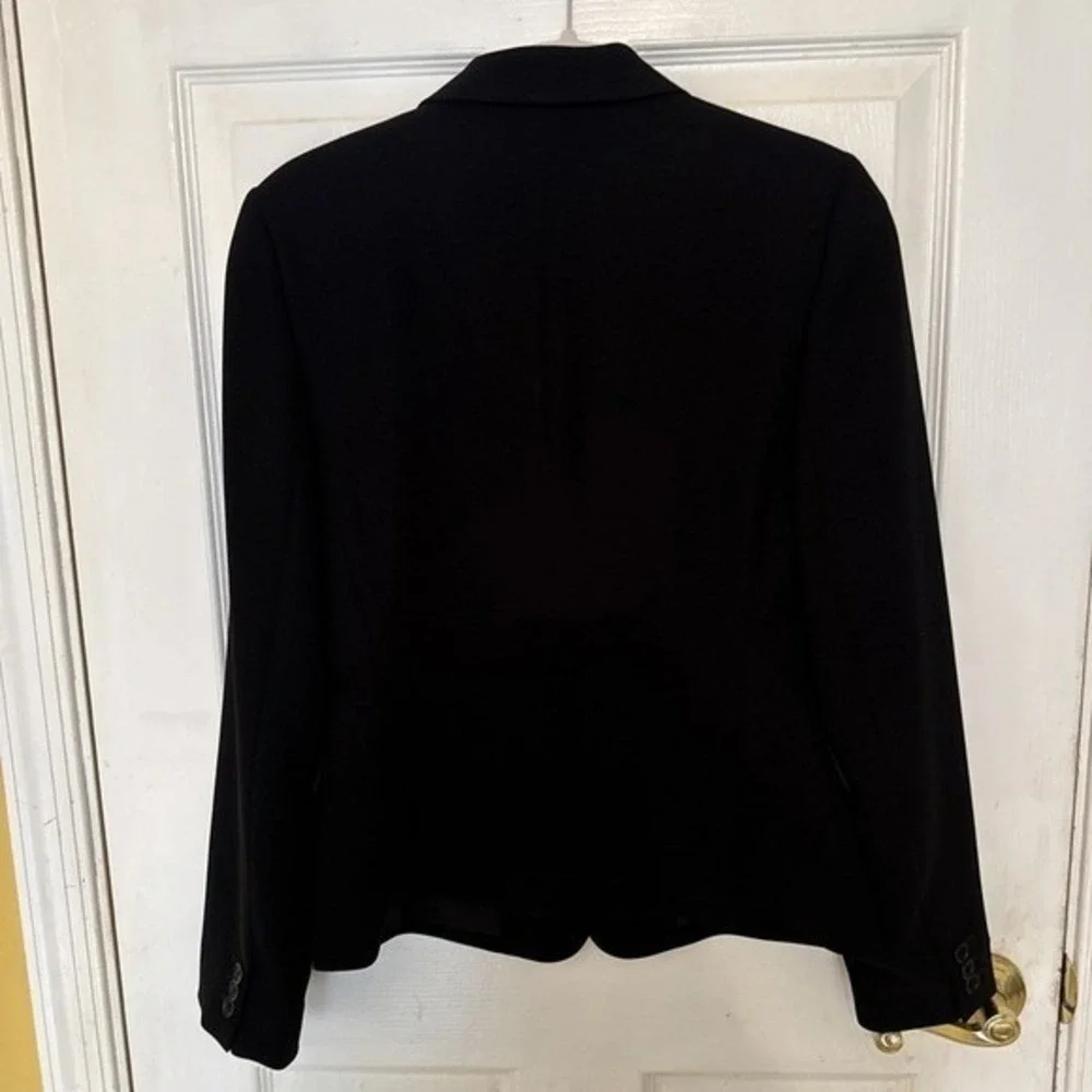 Calvin Klein Womens Black 3Button Tailored Blazer Jacket Size 4 Triacetate Blend